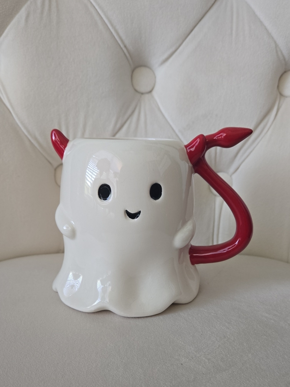 Halloween Devil Ghost Ceramic Mug, NWOT